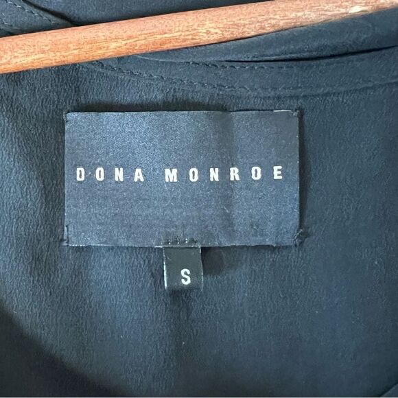 Dona Monroe Black Silk Shift Dress Tunic - Picture 6 of 7